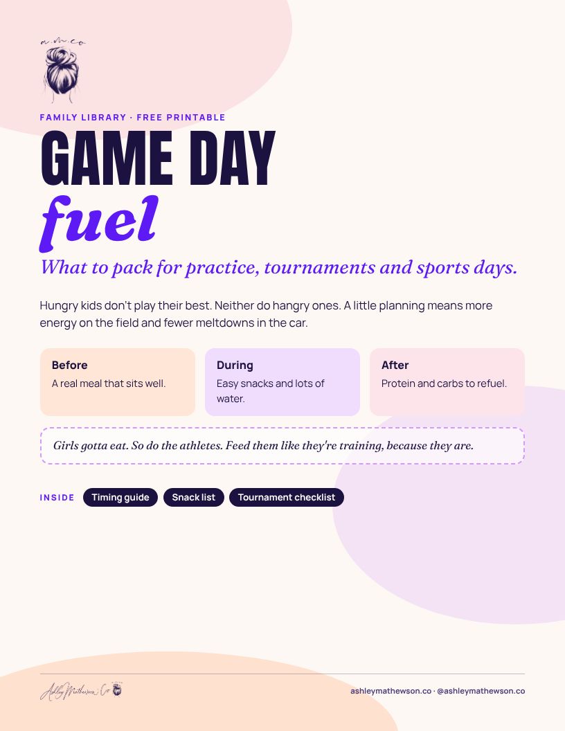 Game Day Fuel printable cover