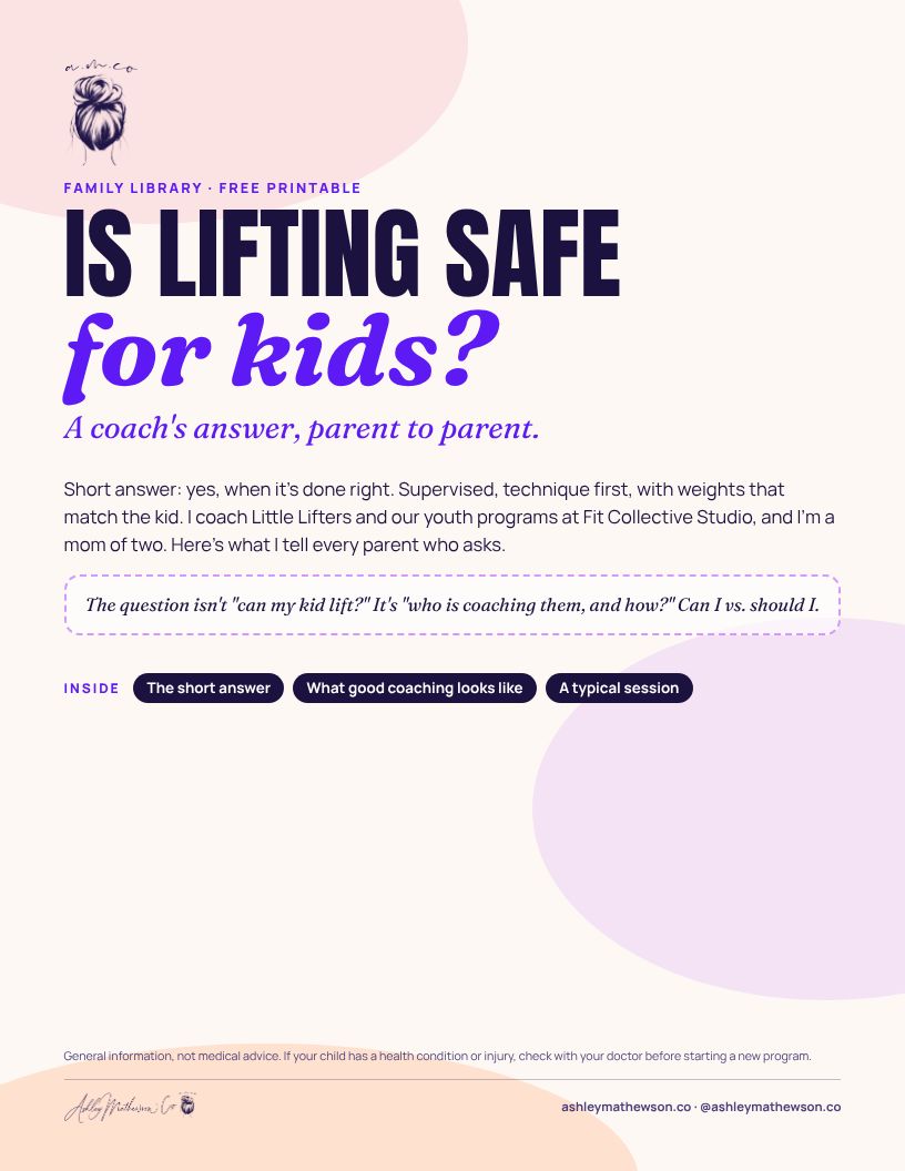 Is Lifting Safe for Kids printable cover