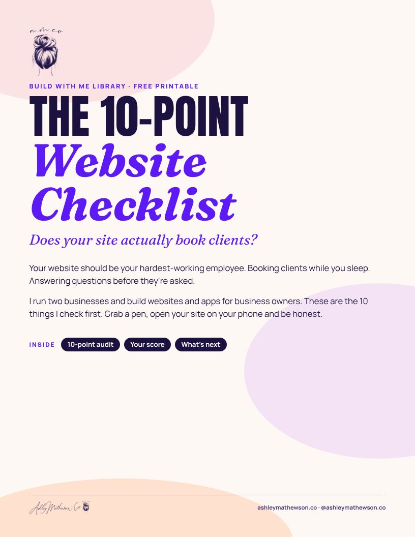 Website Checklist printable cover